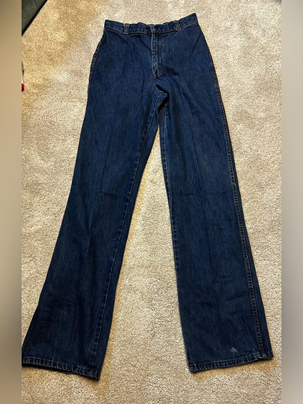 VTG 80s Levis Blue Tab Chic Jeans Gold Zipper Pockets 715 High Rise 26x33 USA